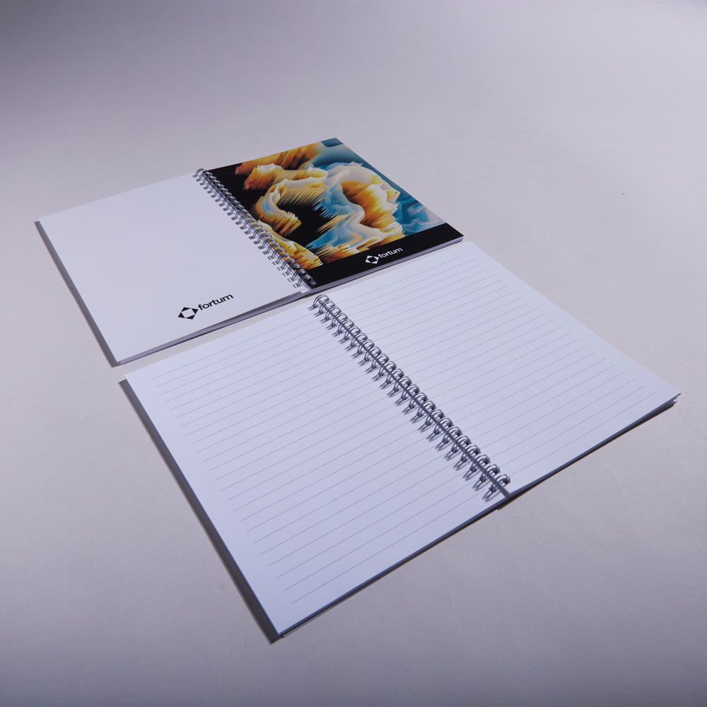 Wiro Bound Notebooks Front, Back and Inner Pages Open Flat