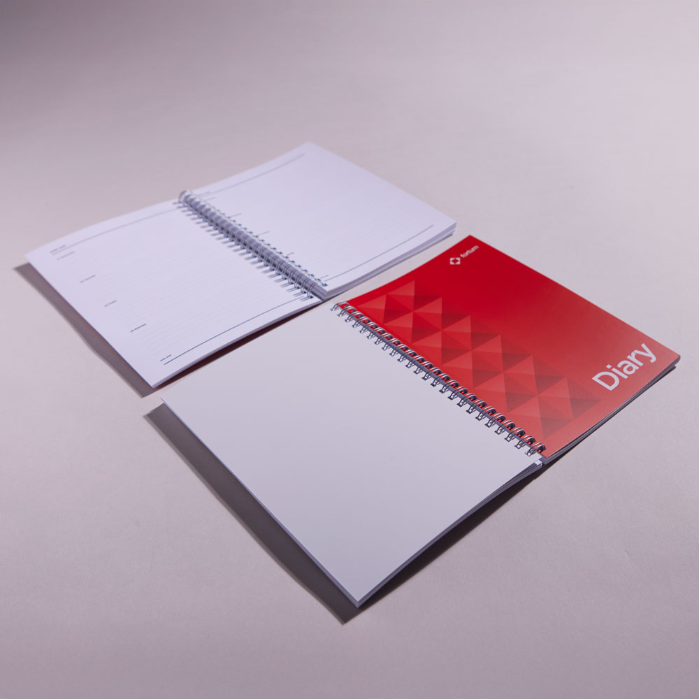 Wiro Bound Diaries Front and Back Flat Open