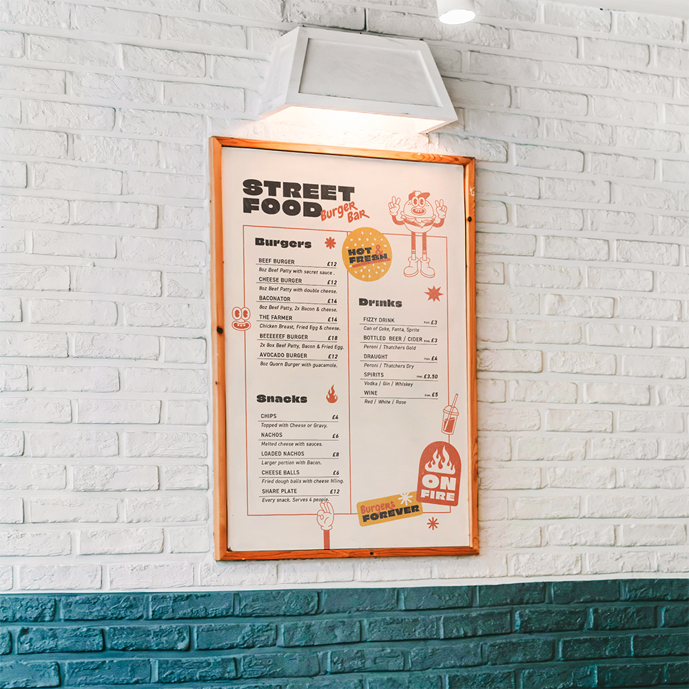 Large Format Poster Menu